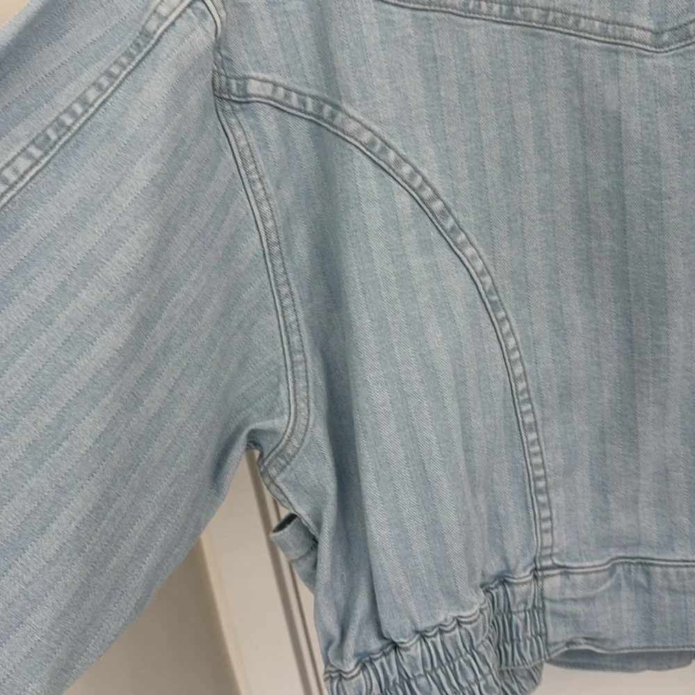 AMO Cropped Denim Jacket, Sz L - Picture 9 of 12